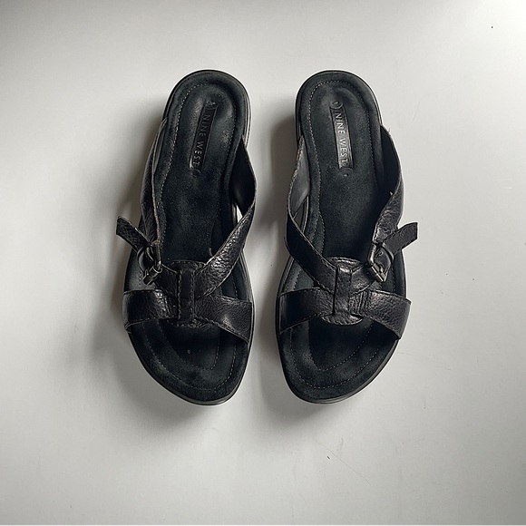Nine West Sandals Black Sz 8 - Picture 1 of 5